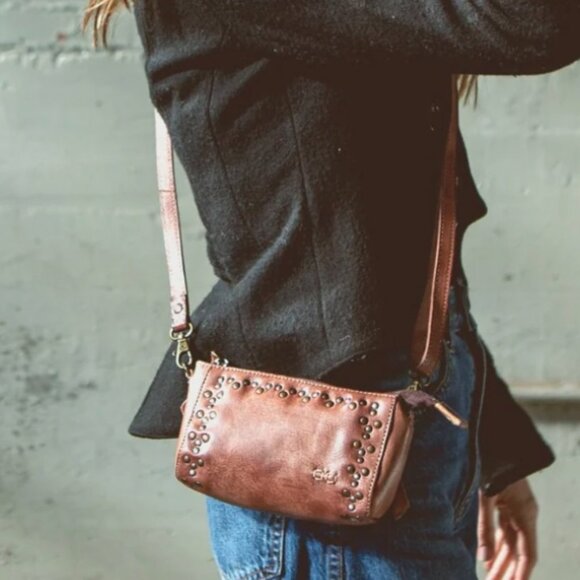 Bed Stu Leather Encase Crossbody/Wristlet/Clutch in Teak Dip Dye - Picture 13 of 13